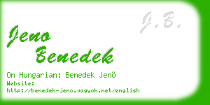 jeno benedek business card